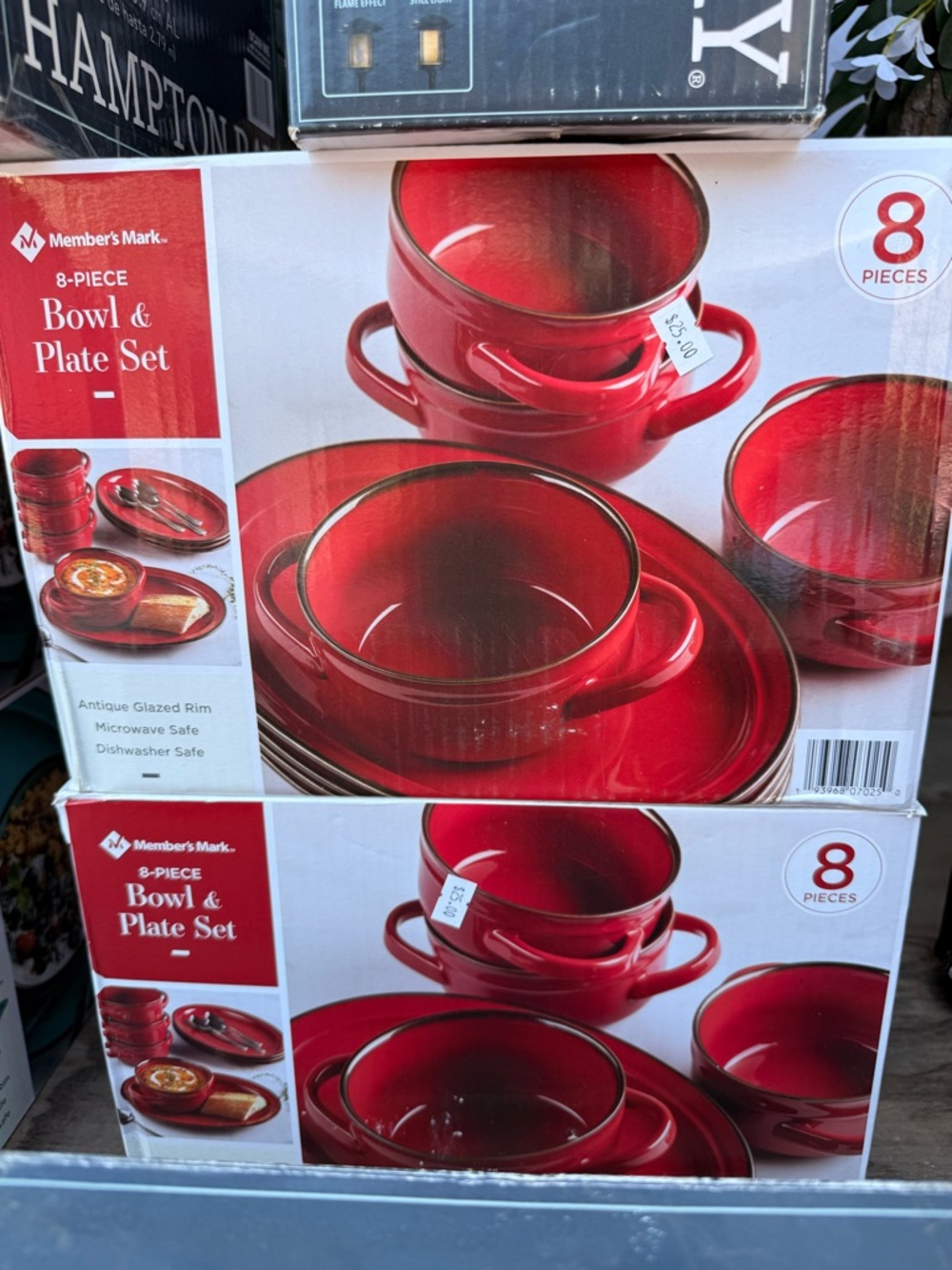 Red 8-Piece Bowl & Plate Set